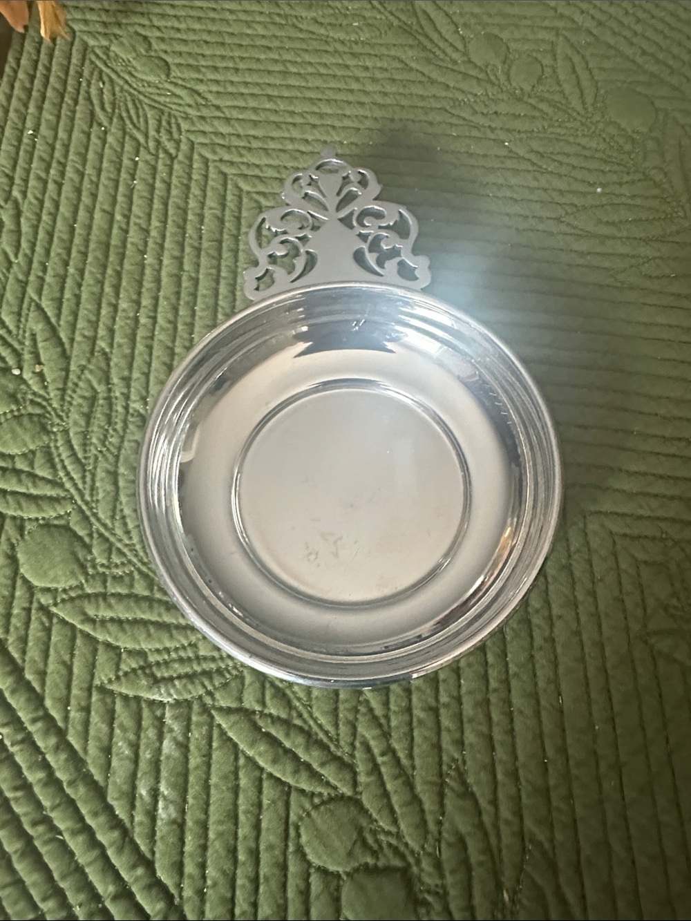 Silver-Plated Serving Dish with Decorative Handle - Silver